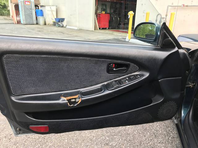 Door panel with hole